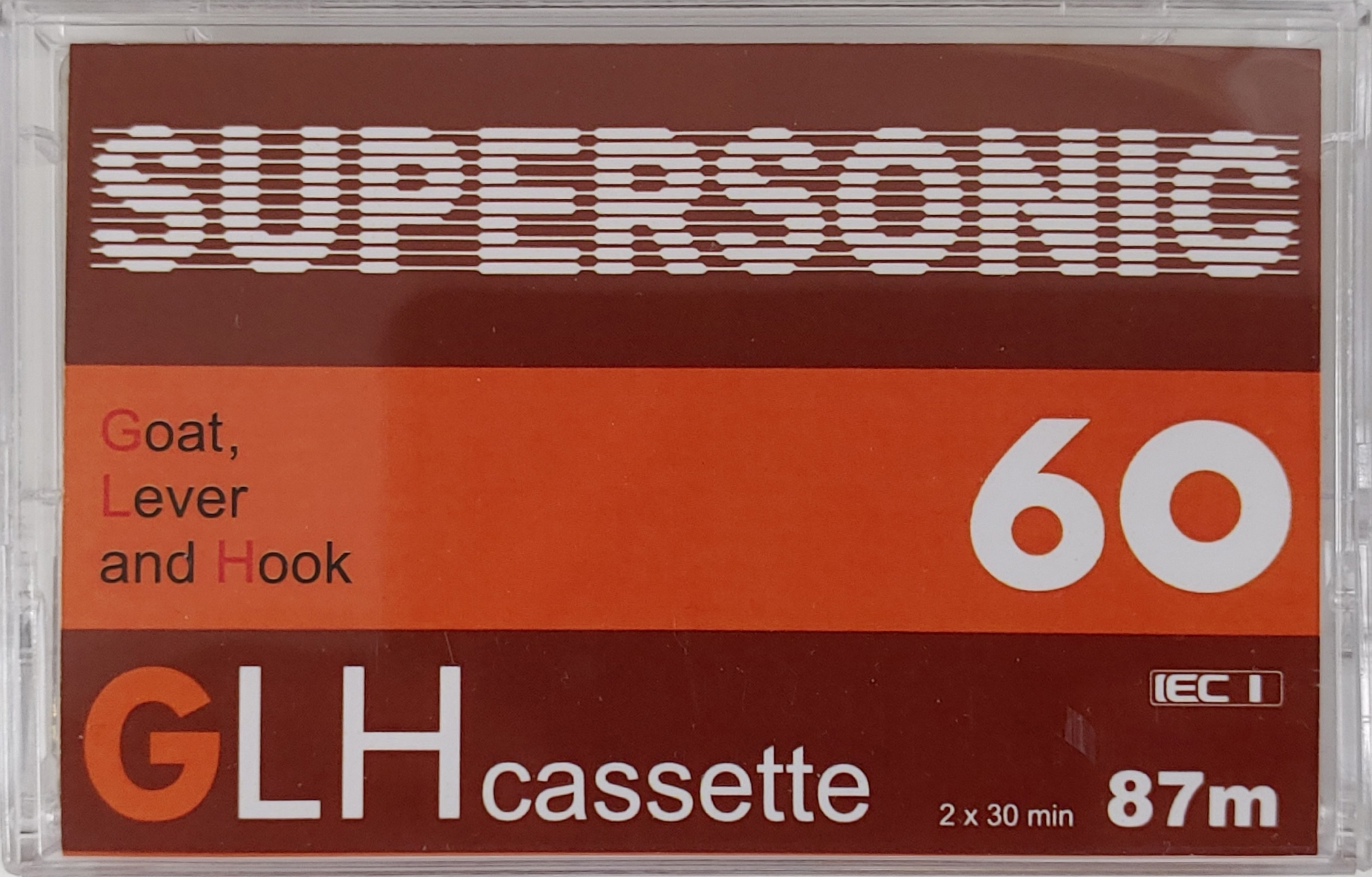 Compact Cassette CRUX Supersonic GLH 60 "Goat, Lever and Hook" Type I Normal 2024 Worldwide