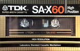 Compact Cassette TDK SA-X 60 Type II Chrome 1982 USA