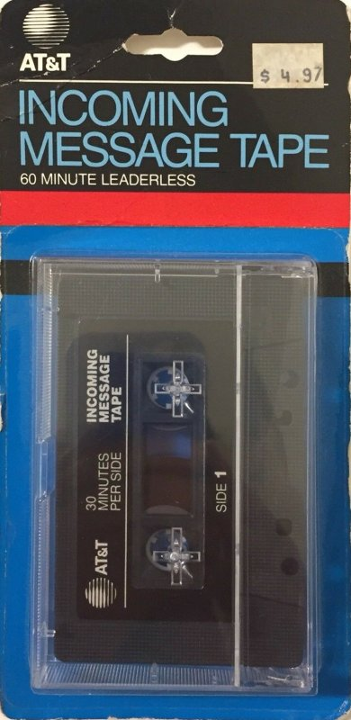 Blister AT&T 60 "Incoming Message Tape" Type I Normal 1988 USA