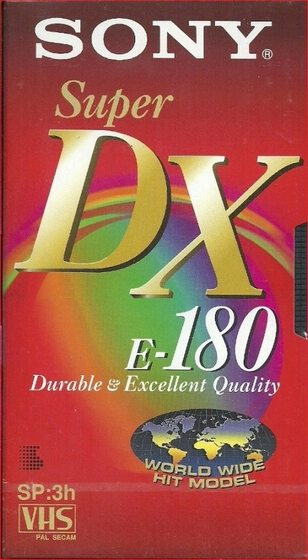 VHS, Video Home System Sony Super DX 180 Type I Normal Worldwide