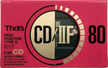 Compact Cassette Thats CD-IIF 80 Type II Chrome 1991 Japan