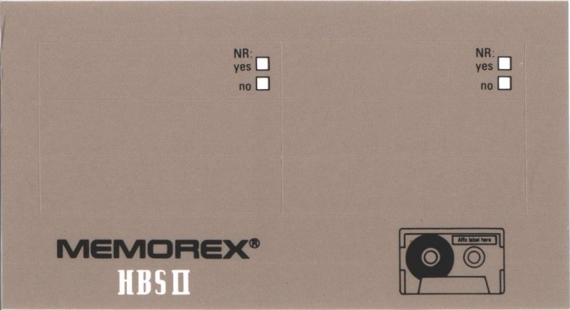 Compact Cassette Memorex HBS II 90 Type II Chrome 1994 North America