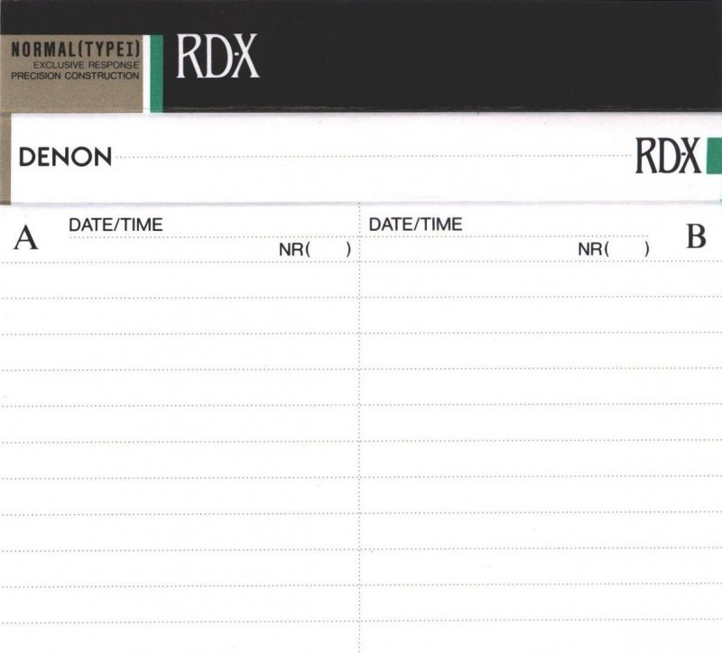 Compact Cassette Denon RD-X 64 "RD-X64P" Type I Normal 1989 Japan