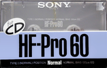 Compact Cassette Sony HF-Pro 60 "HF-PRO60B" Type I Normal 1989 Japan