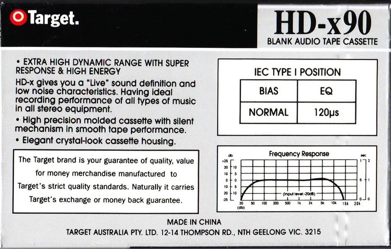 Compact Cassette Target 90 "HD-x" Type I Normal China