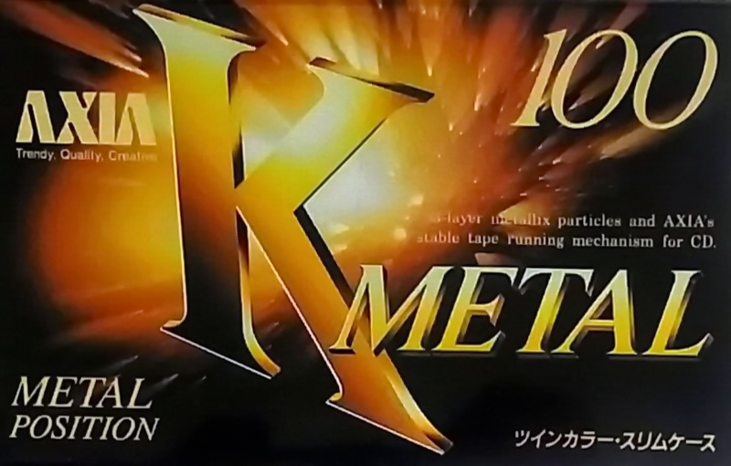 Compact Cassette AXIA K Metal 100 "KMB 100" Type IV Metal 1995 Japan