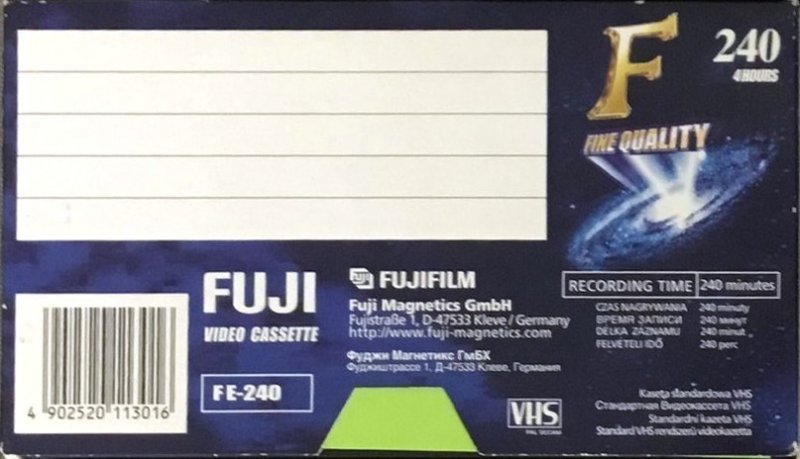 VHS, Video Home System Fuji F 240 "FE-240" Type I Normal Worldwide