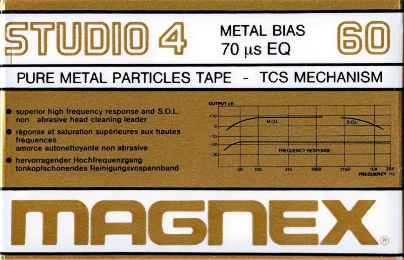 Compact Cassette Magnex Studio 4 60 Type IV Metal 1985 Europe