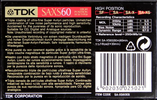 Compact Cassette TDK SA-XS 60 "SA-XS60EB" Type II Chrome 1995 Europe
