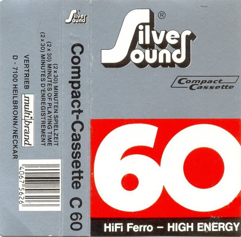 Compact Cassette Silver Sound High Energy 60 "Multibrand" Type I Normal 1983 Europe