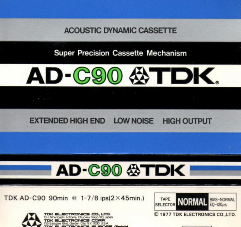 Compact Cassette TDK AD 90 Type I Normal 1977 Europe, USA