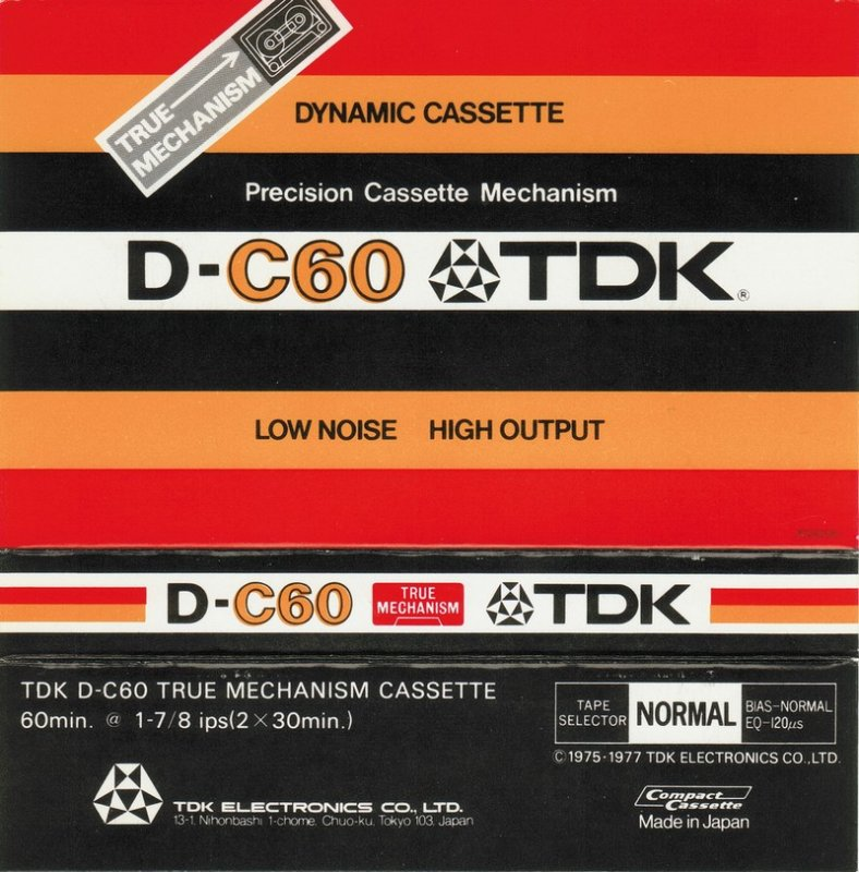 Compact Cassette TDK D 60 Type I Normal 1977 Japan