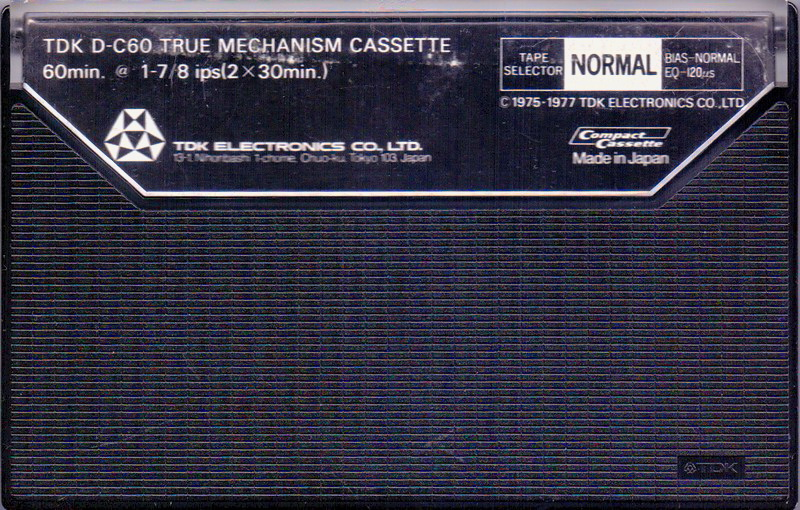 Compact Cassette TDK D 60 Type I Normal 1977 Japan