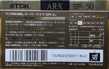Compact Cassette TDK AR-X 50 "AR-X50M" Type I Normal 1990 Japan