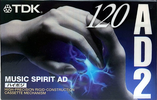 Compact Cassette TDK AD2 120 "AD2-120S" Type II Chrome 1997 Japan