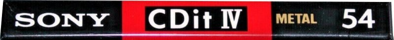 Compact Cassette Sony CDit IV 54 "CDIT4-54" Type IV Metal 1990 North America
