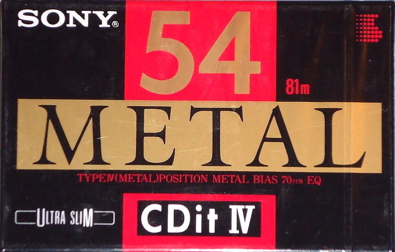 Compact Cassette Sony CDit IV 54 "CDIT4-54" Type IV Metal 1990 North America