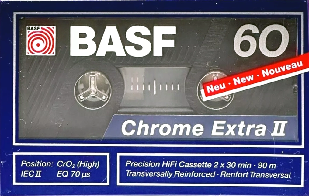 Compact Cassette BASF Chrome Extra II 60 Type II Chrome 1990 North America