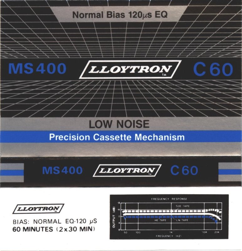 Compact Cassette Lloytron 60 "MS 400" Type I Normal 1984 Hong Kong