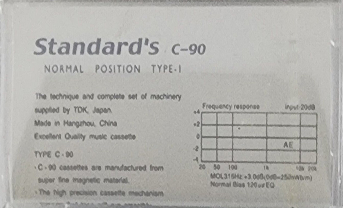 Compact Cassette Standards 90 Type I Normal China