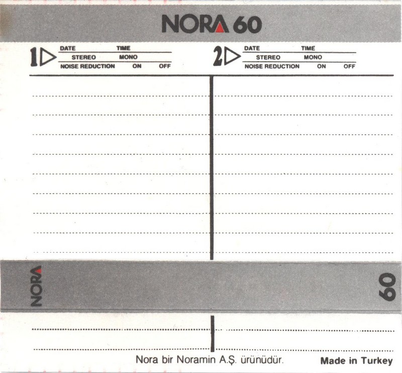 Compact Cassette Nora 60 Type I Normal 1989 Turkey