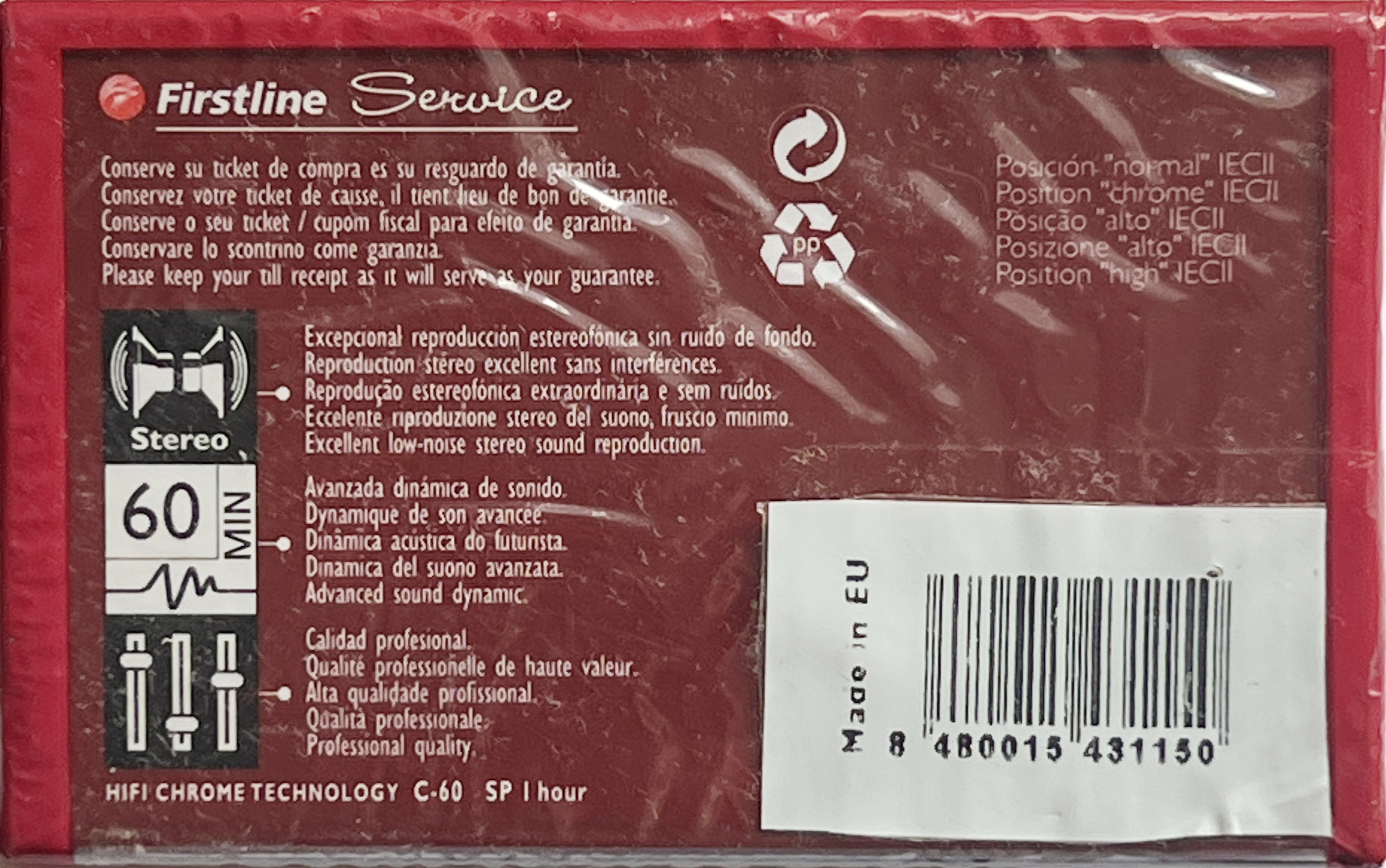 Compact Cassette First Line 60 "ChromoCR CC CR98" Type II Chrome Europe