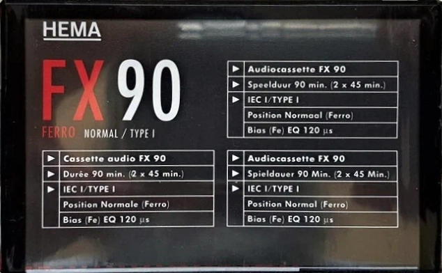 Compact Cassette Hema FX 90 Type I Normal 1995 Netherlands