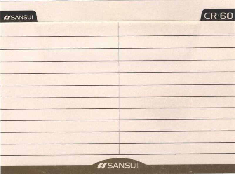 Compact Cassette Sansui CR 60 Type II Chrome 1995 Europe