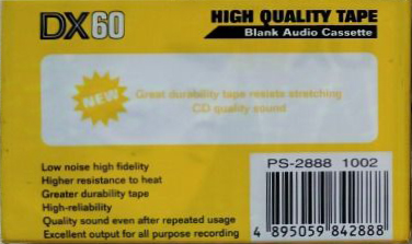 Compact Cassette Matsusho DX 60 "Japanhome PS-2888 1002" Type I Normal Hong Kong