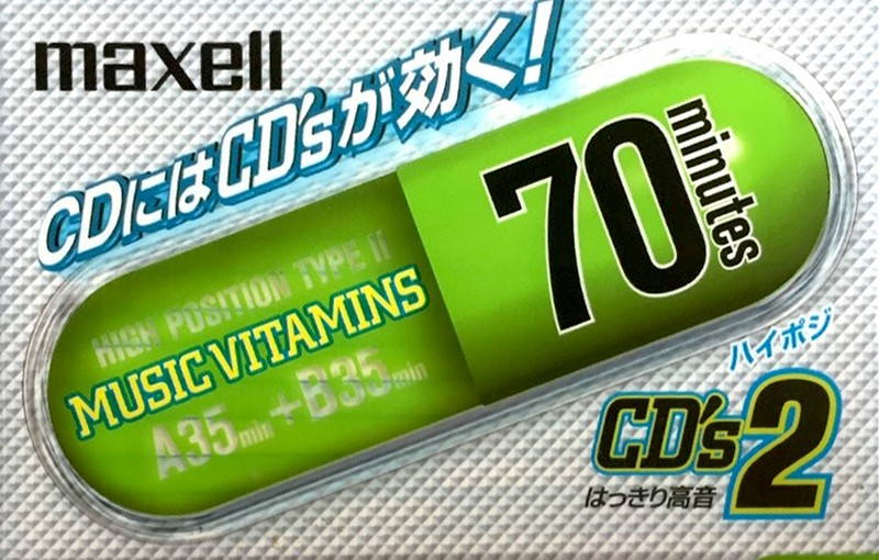 Compact Cassette Maxell CD`s II / CD`s 2 70 "CDS2-70N Music Vitamins" Type II Chrome 2000 Japan
