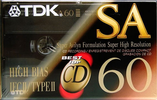 Compact Cassette TDK SA 60 Type II Chrome 1992 North America