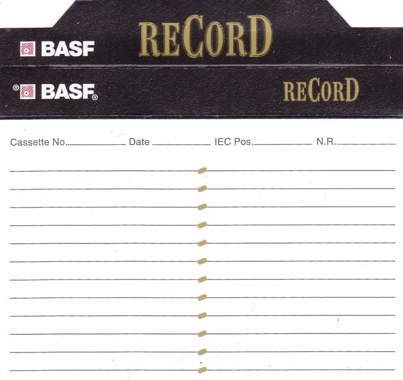 Compact Cassette BASF Record I 46 Type I Normal 1997 Europe
