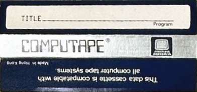 Compact Cassette Computape 15 Computer Cassette 1984 Hong Kong