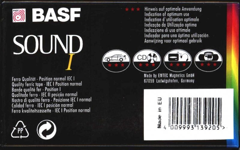 Compact Cassette BASF Sound 90 Type I Normal 1997 Europe