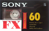 Compact Cassette Sony FX 60 "C-60FX1A" Type I Normal 1995 Europe