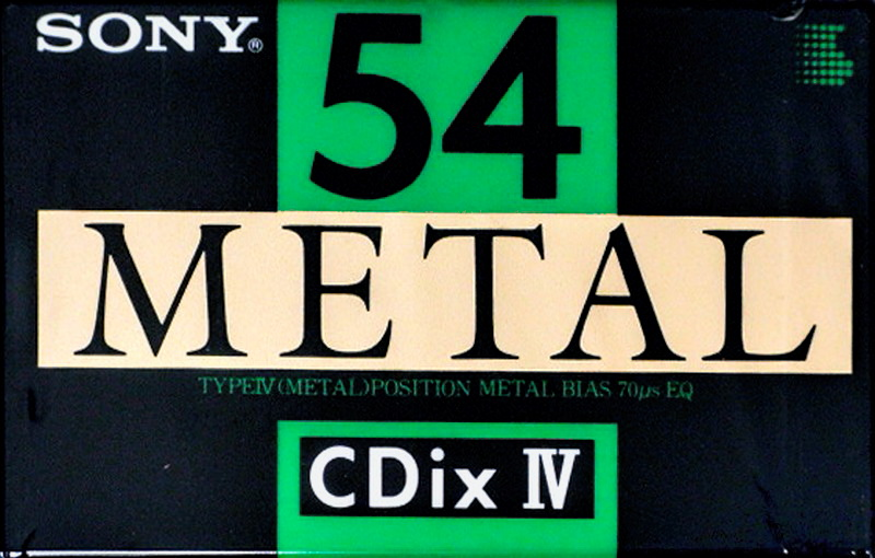 Compact Cassette Sony CDix IV 54 "CDIX4 54N" Type IV Metal 1990 Japan