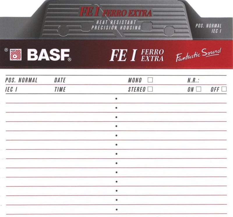 Compact Cassette BASF FE I Ferro Extra 60 Type I Normal 1995 Latin America
