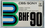Compact Cassette CBS / Sony BHF 90 Type I Normal 1973 Japan