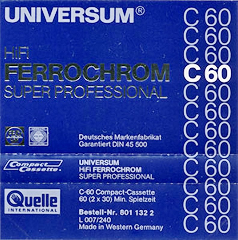 Compact Cassette Universum 60 Type III Ferro Chrome 1979 Europe