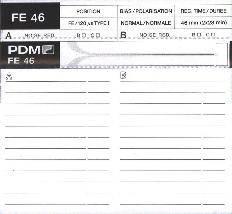 Compact Cassette PDM FE 46 Type I Normal 1987 Europe
