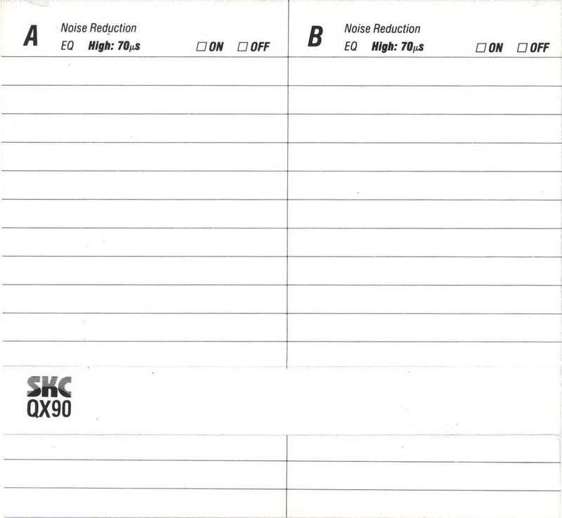 Compact Cassette SKC QX 90 Type II Chrome 1990 USA