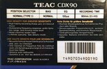 Compact Cassette Teac CDX 90 Type I Normal 1990 Europe