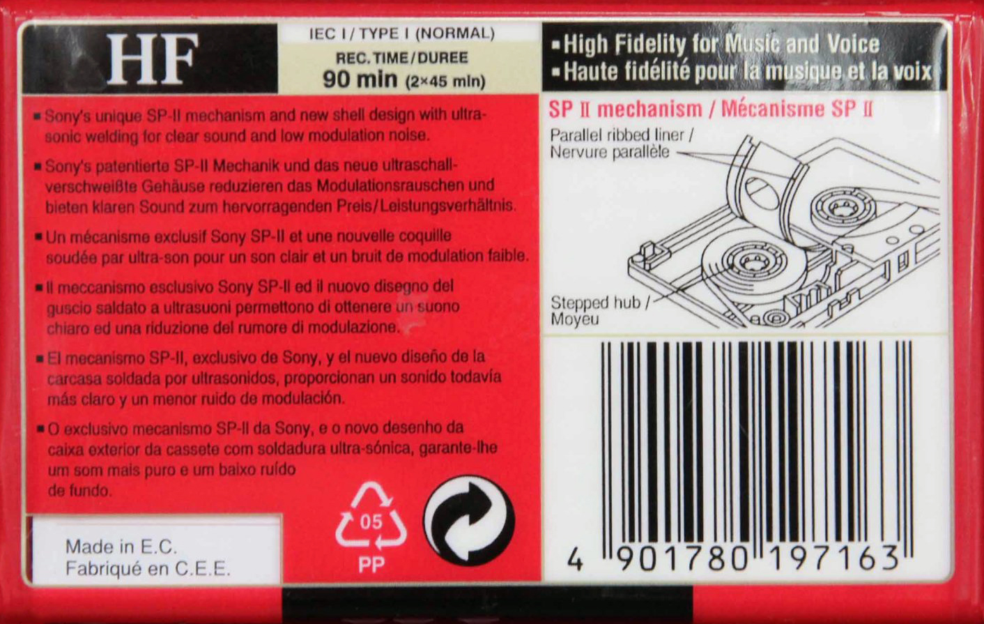 Compact Cassette Sony HF 90 Type I Normal 2001 Europe