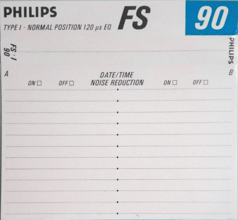 Compact Cassette Philips FS 90 Type I Normal 1987 Europe