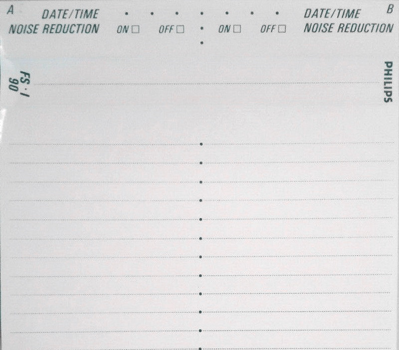 Compact Cassette Philips FS 90 Type I Normal 1987 Europe