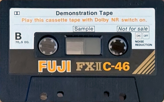 Compact Cassette Fuji FX-II 46 "Demonstration Tape" Type II Chrome 1977 Europe, North America