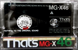 Compact Cassette Thats MG-X 46 Type IV Metal 1984 Japan