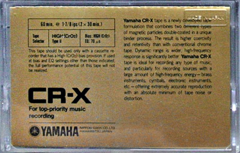 Compact Cassette Yamaha CR-X 60 Type II Chrome 1982 Worldwide