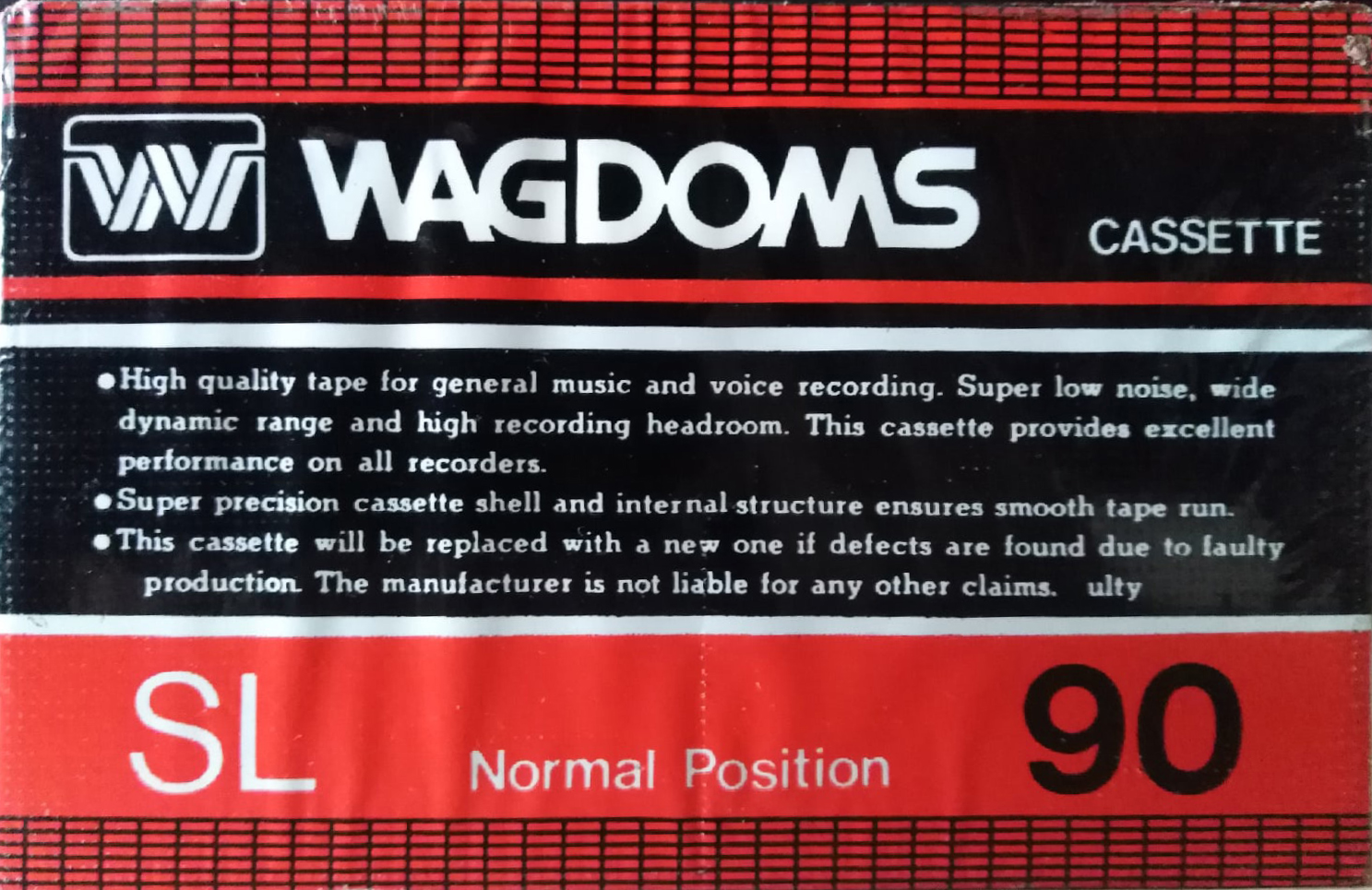 Compact Cassette Wagdoms SL 90 Type I Normal Unknown Country