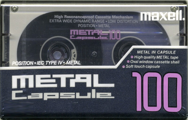 Compact Cassette Maxell Capsule Metal 100 Type IV Metal 1990 USA
